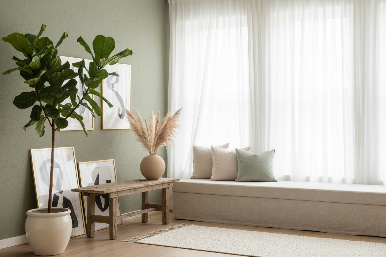 Creating a Balanced Studio Window Environment with Decorative Accents
