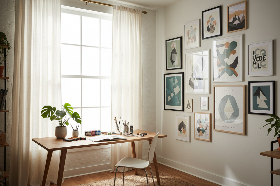 Creative Studio Spaces: Styling Your Studio Window Environment with Window Treatment Rods & Hardware and Posters & Prints