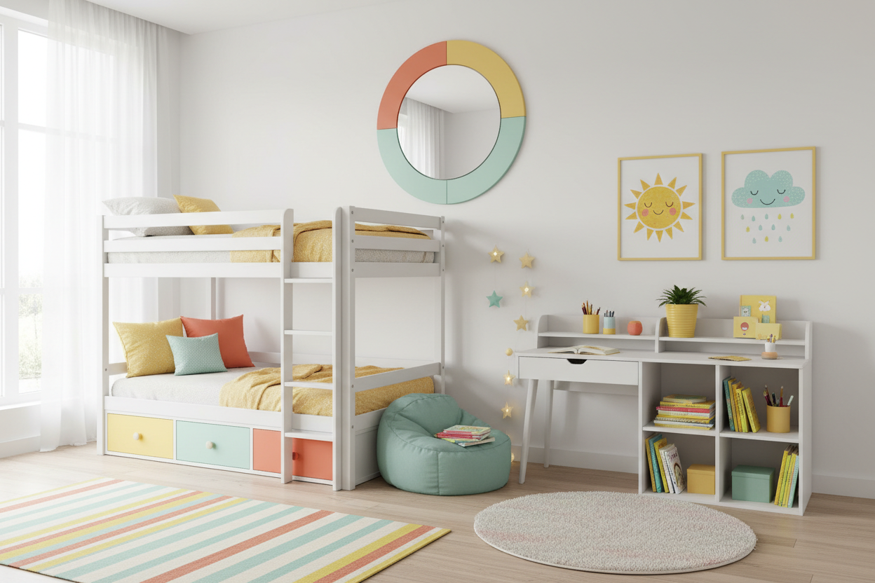 Designing Creative Kids’ Bedrooms with Mirrors and Functional Furniture