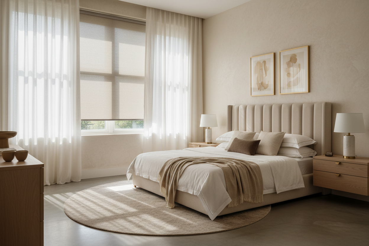 Designing Elegant Bedrooms with Smart Window Treatments and Wall Finishes
