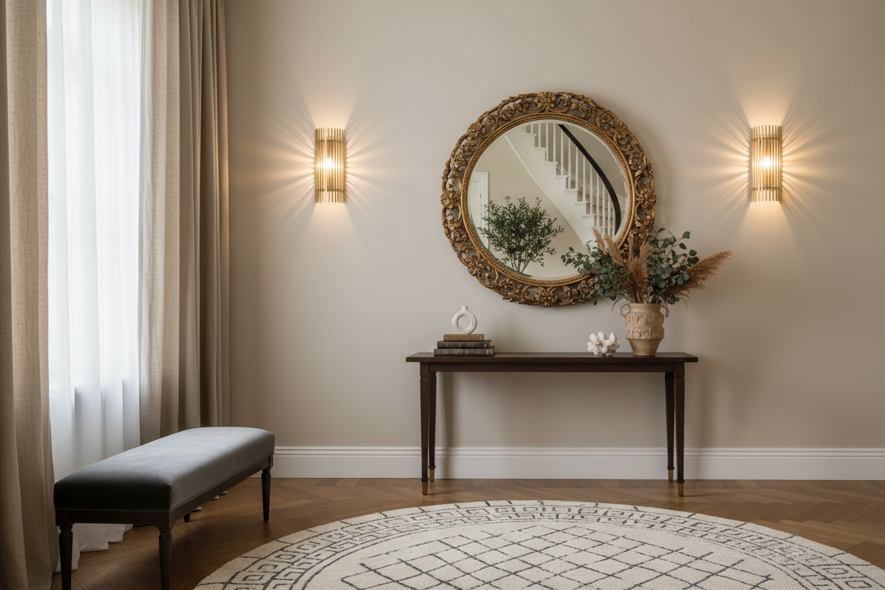 Elevate Your Entryway with Wall Lights, Mirrors, and Home Décor & Curtain Accents