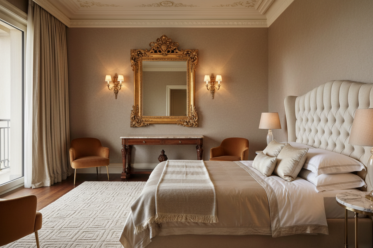 How Mirrors, Wall Lights, and Bedroom Furniture Create a Luxury Bedroom Retreat