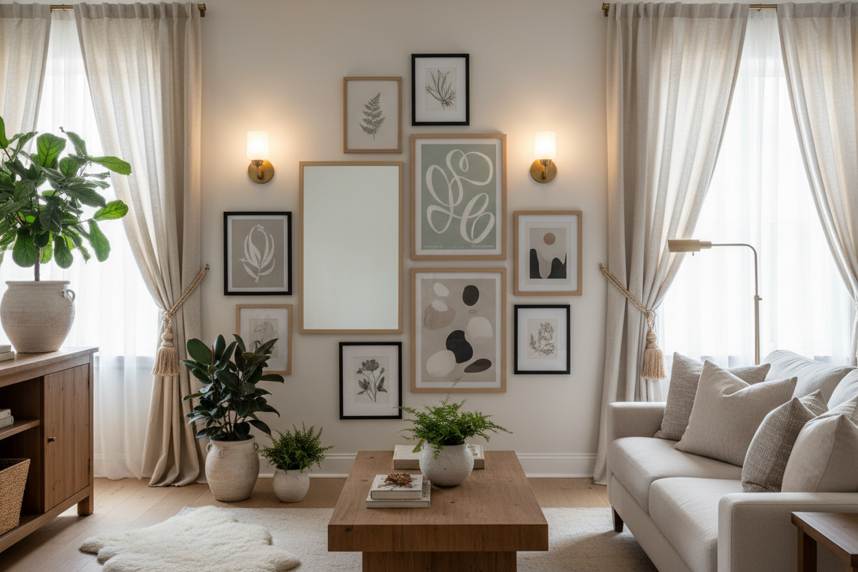 The Art of Layered Walls: Decorating with Wall Lights, Posters & Prints, and Home Décor & Curtains Accents