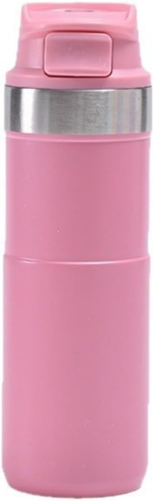 16OZ Trigger Action Travel Mug - 500ml BPA Free Insulated Stainless Steel Coffee Tumbler, Leak-Proof Wide Mouth Design for Commuters, Sports & Outdoor Enthusiasts (Pink)