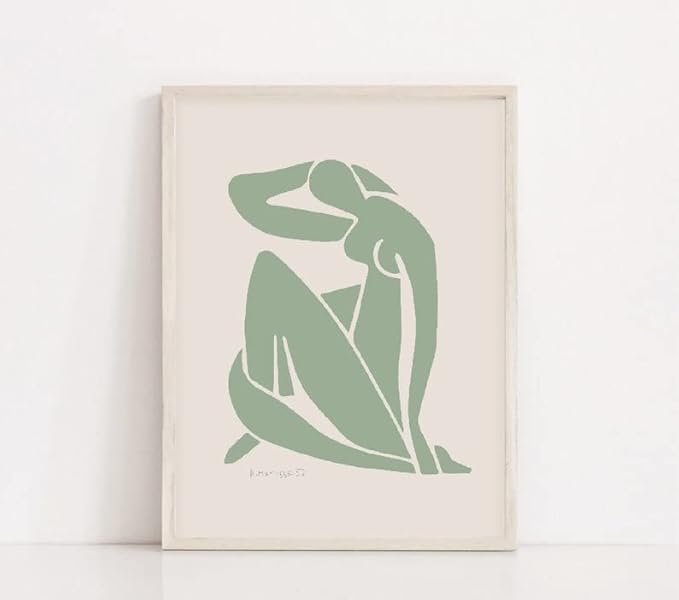 Unframed Sage Green Wall Art Set of 3, 12x16IN Abstract Matisse Wall Decor - Image 8
