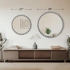Madison Park Round Mirror, Metal Frame Circle Mirror 36 inch, Wall Art Decor - Image 5