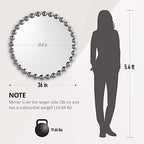 Madison Park Round Mirror, Metal Frame Circle Mirror 36 inch, Wall Art Decor - Image 6