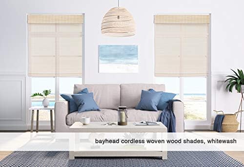 Cordless Woven Wood Roman Shades, 44W x 72H, Eastfield Ash, Sizes 20-72 Wide - Image 2