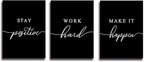 Stay Positive Letters Artwork, Framed Canvas Wall Art Positive Quote, Office - Image 9