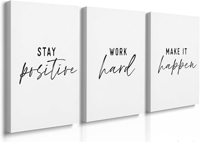GUBIYU Inspirational Wall Decor Stay Positive, Work Hard, Make it Happen Wall by GUBIYU