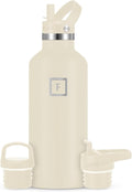IRON °FLASK Camping & Hiking Hydration Flask with Straw, BPA-Free Insulated Stainless Steel Sports Water Bottle - 32 oz Cashmere Cream