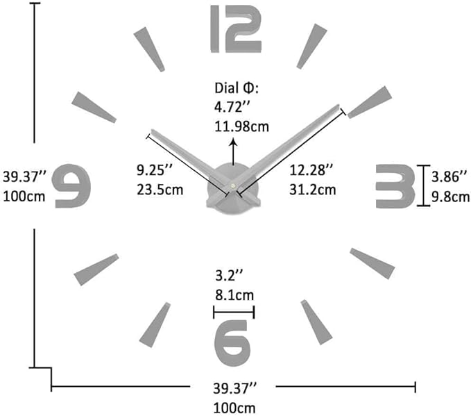 VANGOLD Wall Clock Oversized Wall Clocks - Image 3