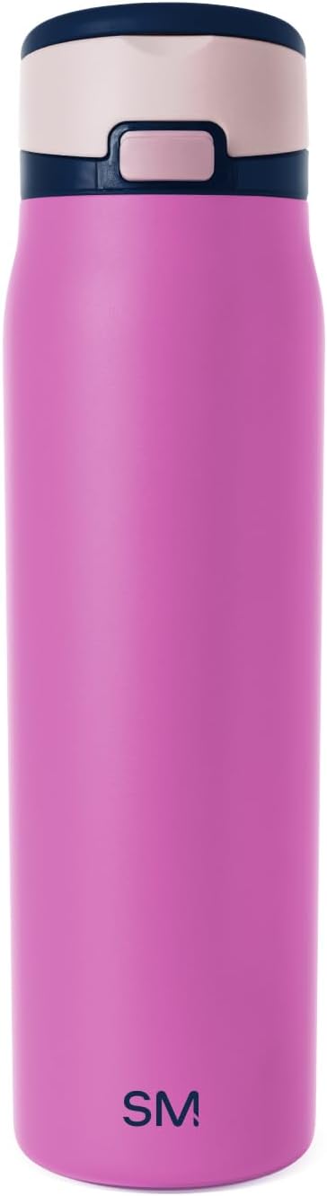 Simple Modern Mesa Loop Water Bottle with Covered Straw and Handle | 30oz Cup Holder Friendly Insulated Stainless Steel Bottles for Travel, Sports and School | Fuscia Mix