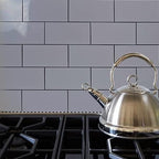 AULIGET 100-Piece Polished Grey Thick PVC Peel and Stick Backsplash - Image 5