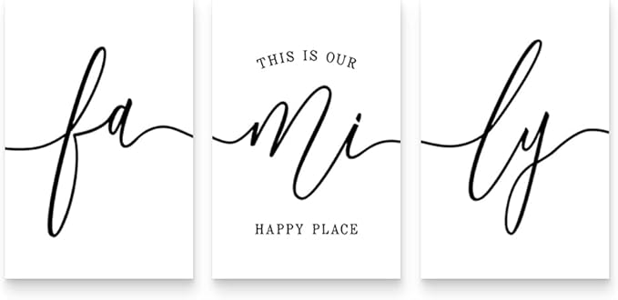 GUBIYU Family Wall Decor Home, Love Art Set of 3 Dining Room Modern Bedroom by GUBIYU