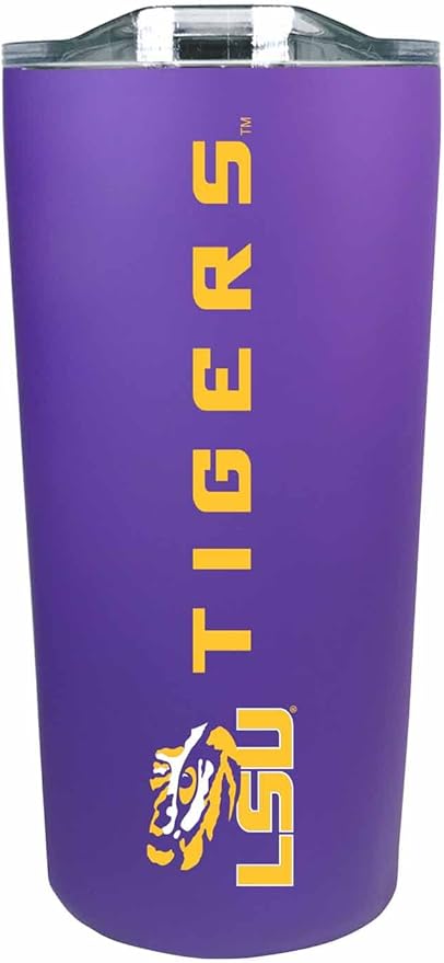 Campus Colors NCAA Stainless Steel Tumbler perfect for Gameday - 18 oz - Double Walled - Keeps Drinks Perfectly Insulated (LSU Tigers - Purple)