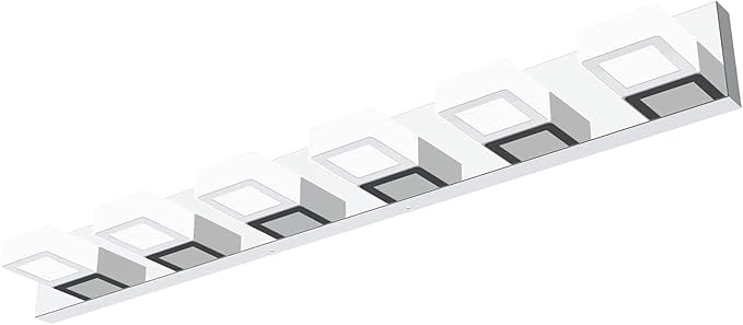 Ralbay Modern Chrome Bathroom Vanity Lights Dimmable 6 Lights Acrylic Stainless by RalbayLighting