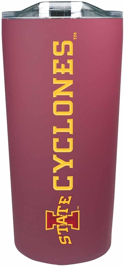 Campus Colors NCAA Stainless Steel Tumbler perfect for Gameday - 18 oz - Double Walled - Keeps Drinks Perfectly Insulated (Iowa State Cyclones - Maroon)
