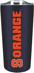 Campus Colors NCAA Stainless Steel Tumbler perfect for Gameday - 18 oz - Double Walled - Keeps Drinks Perfectly Insulated (Syracuse Orange - Navy)