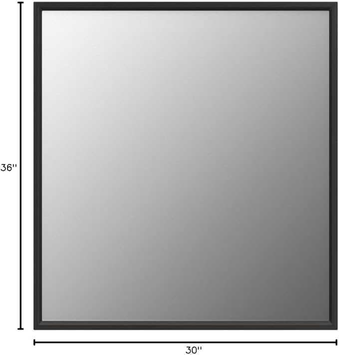 LOAAO 30"X36" Black Rectangle Bathroom Mirror Wall, Matte Black Aluminum Alloy - Image 6