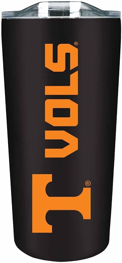 Campus Colors NCAA Stainless Steel Tumbler perfect for Gameday - 18 oz - Double Walled - Keeps Drinks Perfectly Insulated (Tennessee Volunteers - Black)