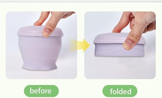 Collapsible Travel Cup, Purple, Food-Grade Silicone, 6 Ounces, Foldable Design with Lid, BPA-Free, Round, for Camping, Hiking, Outdoor Activities (Purple)