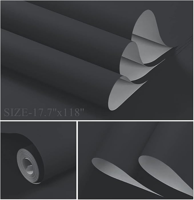Dimoon 236''x17.7'' Grey Peel and Stick Wallpaper Contact Paper Modern Self - Image 2