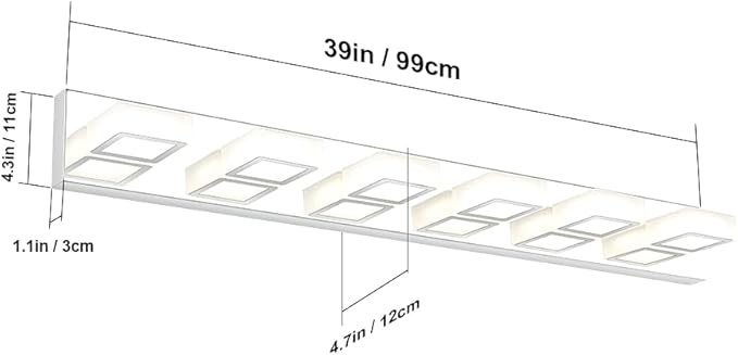 Ralbay LED Modern Chrome Vanity Lights 6 Lights Stainless Steel Acrylic Modern - Image 3