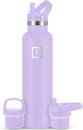 IRON °FLASK Camping & Hiking Hydration Flask with Straw, BPA-Free Insulated Stainless Steel Sports Water Bottle - 24 oz Lavender