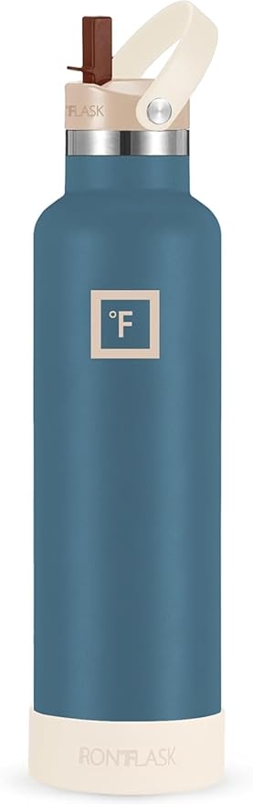 IRON °FLASK Camping & Hiking Hydration Flask with Straw, BPA-Free Insulated Stainless Steel Sports Water Bottle - 24 oz Desert Oasis