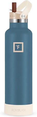 IRON °FLASK Camping & Hiking Hydration Flask with Straw, BPA-Free Insulated Stainless Steel Sports Water Bottle - 24 oz Desert Oasis