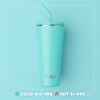 Swig Life 32oz Straw Tumbler, Travel Coffee Tumbler with Lid, Cup Holder Friendly Travel Coffee Mug, Stainless Steel, 32 oz Reusable Insulated Coffee Mug (Saturdays In Norman)