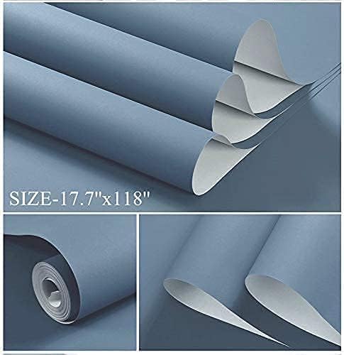 Dimoon 118''x23.6'' Blue Peel and Stick Wallpaper Contact Paper Modern Self - Image 2