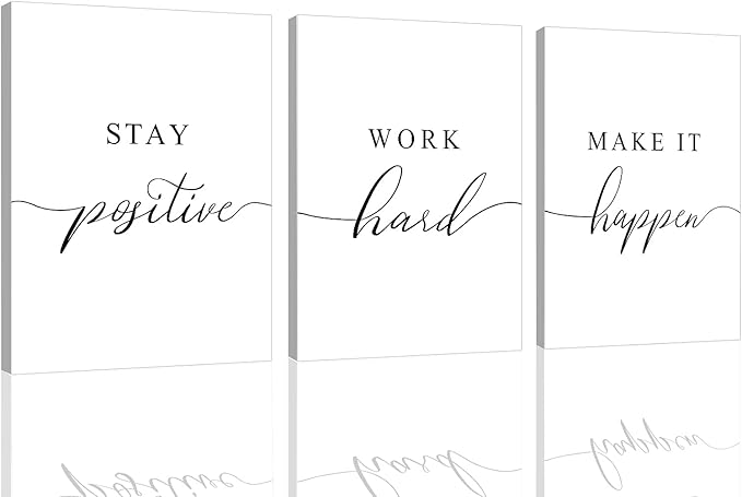 Framed Canvas Wall Art Positive Quotes, Office Wall Art Decor, Positive by EPHANYART