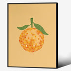Retro Funky Orange Canvas Wall Art Fashion Disco Ball Aesthetic Posters 12X16 by Unknown