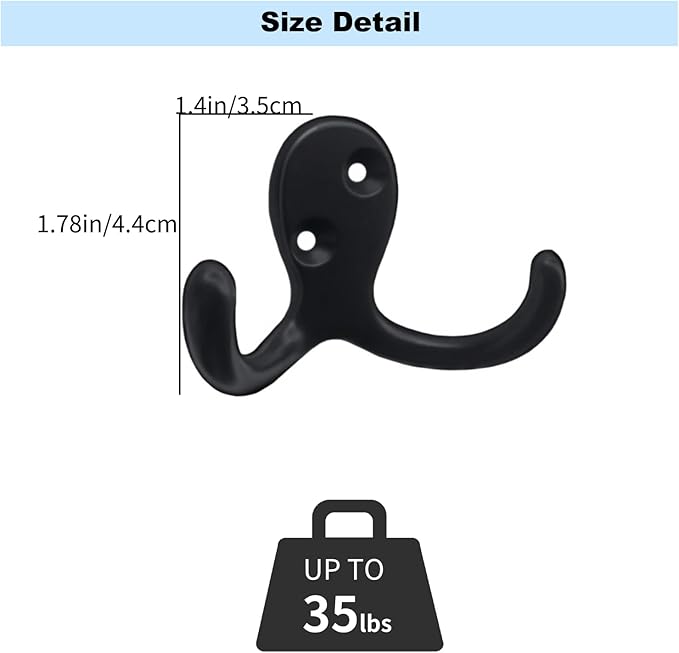 Kruodop 10 Pack Wall Hooks Wall Mounted Coat Hooks - Image 2