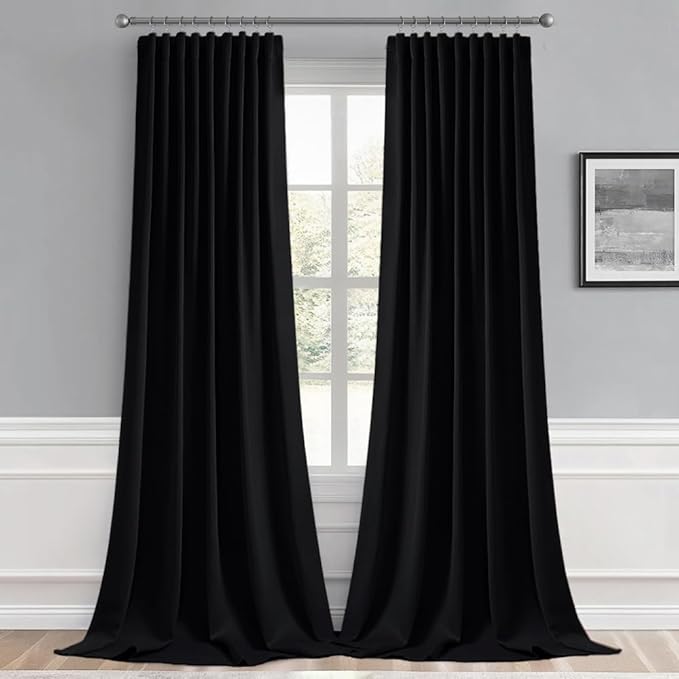 MIULEE Back Tab Blackout Curtains 92 Inch Long 2 Panels Set - Image 9