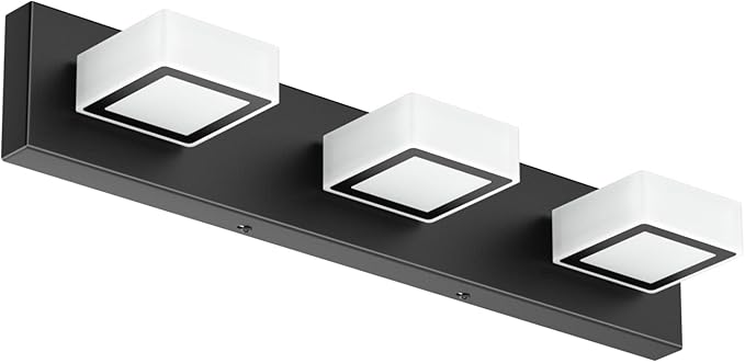 Ralbay Black Bathroom Vanity Lights 24inch Metal Acrylic LED Modern Bathroom - Image 9