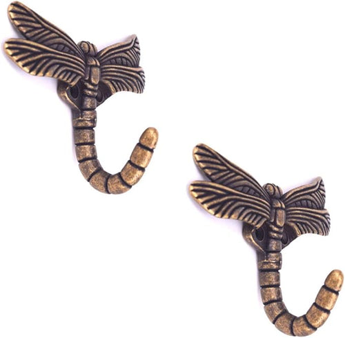 2pcs Dragonfly Coat Hooks Decorative Creativity Wall Mounted Hanger Hook by Geenite