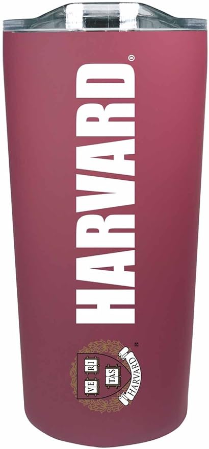 Campus Colors NCAA Stainless Steel Tumbler perfect for Gameday - 18 oz - Double Walled - Keeps Drinks Perfectly Insulated (Harvard Crimson - Crimson)