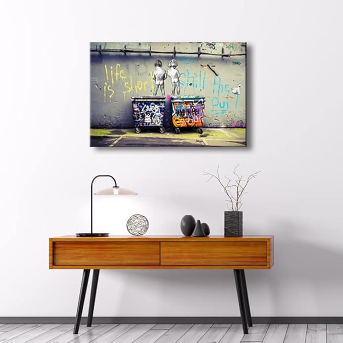 Wieco Art Large Gallery Wrapped Canvas Prints Life is Short Chill the Duck Out - Image 5