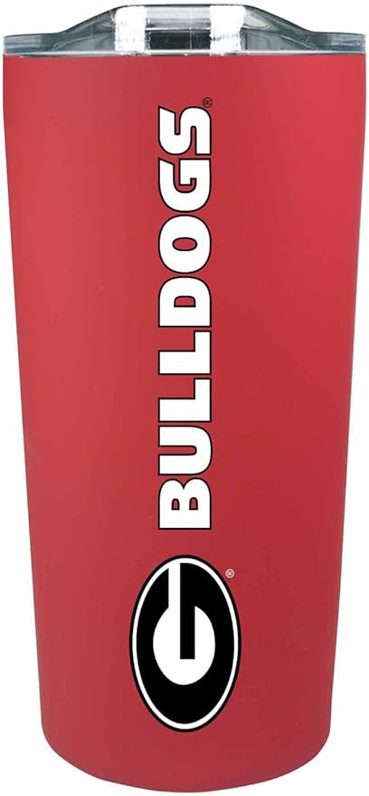 Campus Colors NCAA Stainless Steel Tumbler perfect for Gameday - 18 oz - Double Walled - Keeps Drinks Perfectly Insulated (Georgia Bulldogs - Red)