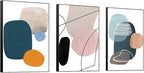 MPLONG Wall Art 3 Pieces Of Framed Decorative Paintings Abstract Simple Orange - Image 2