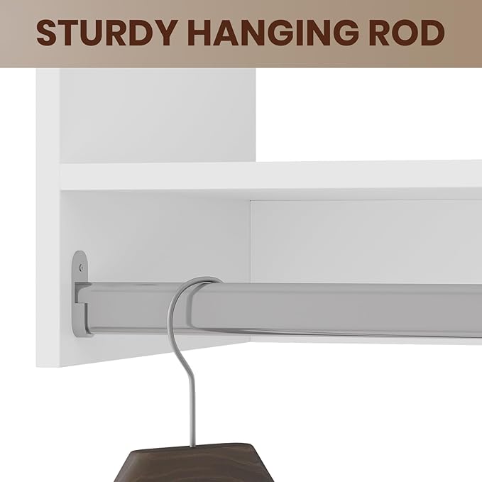 ROOMTEC Modular Closet System, Wall-Mounted Wooden Tower - Image 6