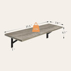 DINZI LVJ Long Shelf, 31.5 Inch Large Wall Mounted Shelves Set of 2, - Image 3