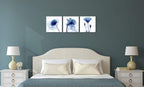 Wieco Art Blue Abstract Flowers 3 Panels Giclee Canvas Prints Wall Art Modern - Image 4