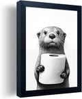 Funny Bathroom Wall Decor Framed Black and White Bathroom Wall Art Toilet Paper by Melpa+Art