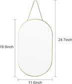 Oval Wall Mirror with Lanyard, High Definition Bathroom Mirror - Image 2