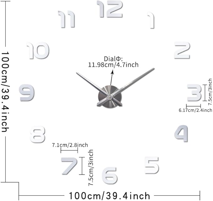 Extra Large Digital Wall Clock Decorative Battery Operated, Minimalist - Image 5