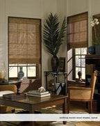 Cordless Woven Wood Roman Shades, 39W x 36H, Ashbury Camel, Sizes 20-72 Wide - Image 2